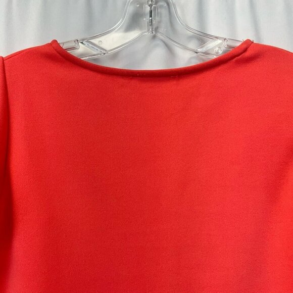 Ces Femme Womens Shift Dress Coral Solid Mini Pullover Cap Sleeve Flutter USA S - Picture 3 of 11